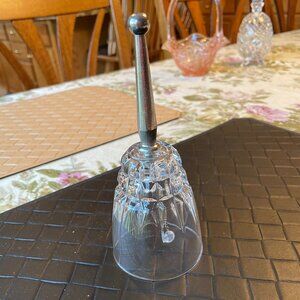 Vintage Princess House Hand Cut Lead & Silver Plate Crystal Bell